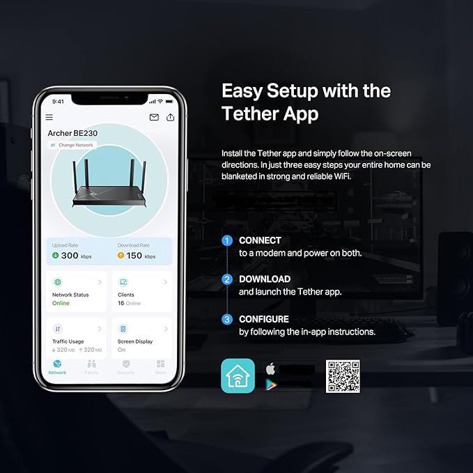 TP-Link Dual-Band BE3600 Wi-Fi 7 Router Archer BE230 | 4-Stream | 2×2.5G + 3×1G Ports,USB 3.0,2.0 GHz Quad Core,4 Antennas-| VPN,EasyMesh,HomeShield,MLO,Private IOT-| Free Expert Support,(Pack of 6)