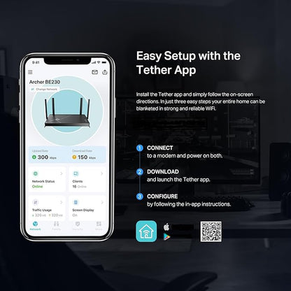 TP-Link Dual-Band BE3600 Wi-Fi 7 Router Archer BE230 | 4-Stream | 2×2.5G + 3×1G Ports,USB 3.0,2.0 GHz Quad Core,4 Antennas-| VPN,EasyMesh,HomeShield,MLO,Private IOT-| Free Expert Support,(Pack of 6)