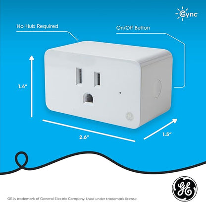 GE CYNC Smart Plug + LED Undercabinet Light Fixture Bundle (1) Indoor Smart Outlet Socket + (1) Linkable 18-inches Plug-in Fixture