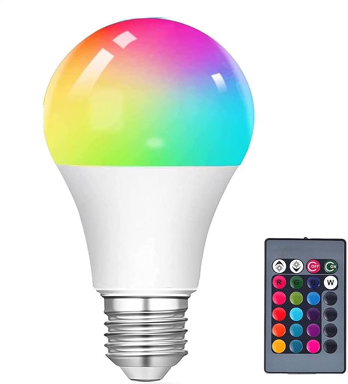 Color Changing Light Bulb - Lampshade Buld Head with Multicolors RGB, E27 Screw Base Bulb | 5W Color Changing Light Bulbs E27 Base Smart Light Bulbs Remote Controled for Lamps Decoration Household
