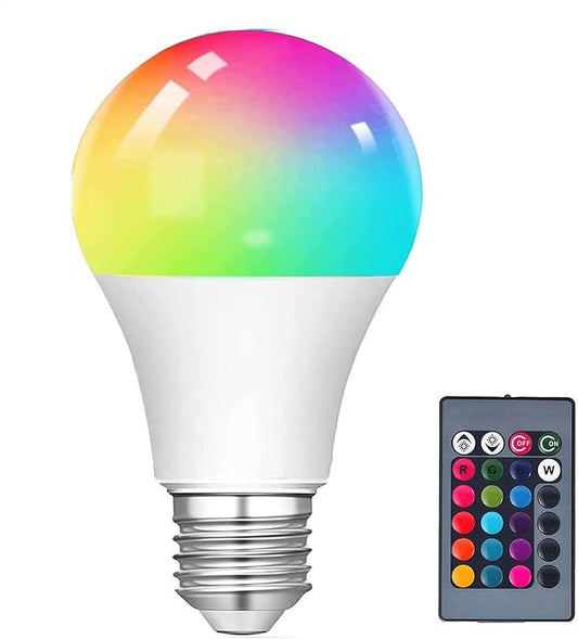 Color Changing Light Bulb - Lampshade Buld Head with Multicolors RGB, E27 Screw Base Bulb | 5W Color Changing Light Bulbs E27 Base Smart Light Bulbs Remote Controled for Lamps Decoration Household