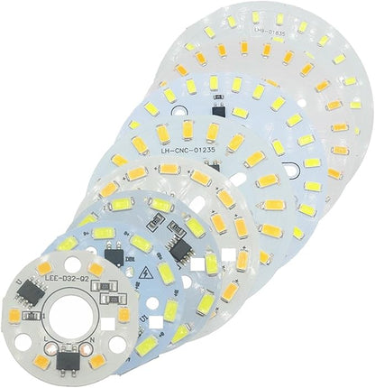 10-20pcs AC220V SMD5730 LED 3W 5W 7W 10W 12W 15W 18W 24W Aluminum Lamp Panel With Smart IC Driver For Indoor Light Source DIY(Warm White-3000K,12W-60MM_20 PIECES)