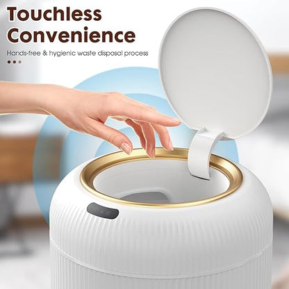 Procade Motion Sensor Trash Can with Lid, 3 Gallon Electric Bathroom Garbage can, Small White Wastebasket Touchless Trash Bin,Automatic Mini Trashcan for Bedroom,Toilet, Office, rv, Living Room