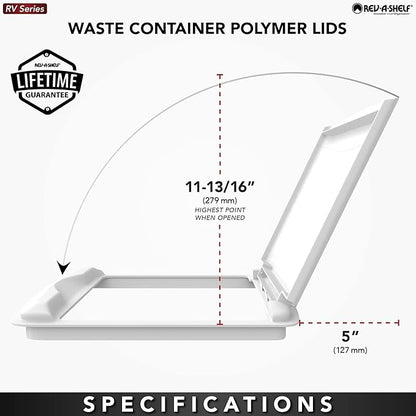 Rev-A-Shelf 50 Qt Under Sink Garbage Can Lid for Base Kitchen & Bathroom Cabinet, Replacement Plastic Trash Bin Lid Only, Champagne, RV-50-LID-12-1-40