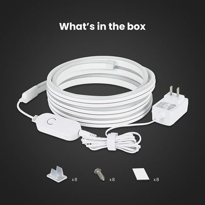 Feit Electric Smart Neon Strip Lights 10FT, Flexible RGBW Color Chasing LED Light Strip, 2.4GHz WiFi Enabled, Works with Alexa and Google Home Assistant, 22W, Music Sync, App Control NF10/CHASE/AG