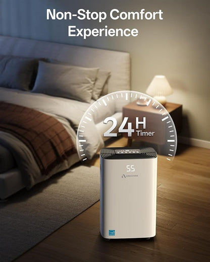 Dehumidifier for Basement, 52 Pints Dehumidifiers for Bedroom Bathroom Large Room Home, 4500 Sq.Ft Dehumidifier with Drain Hose, 2025 Energy Star Certificate, Humidity Control, 24H-Timer, Auto Defrost