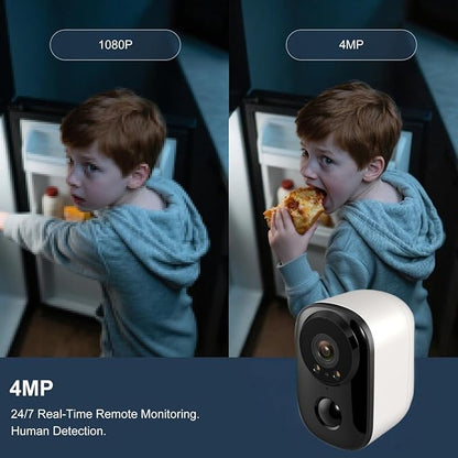 Wireless Outdoor Cameras,Battery Powered 2K Color Night Vision, 5/2.4GHz WiFi Monitoring for Home Security, IP65 Waterproof, Cloud & SD Storage