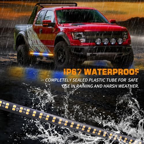 XRIDONSEN 2PCS 60 inch Running Board Strobe Lights Truck Emergency Lights