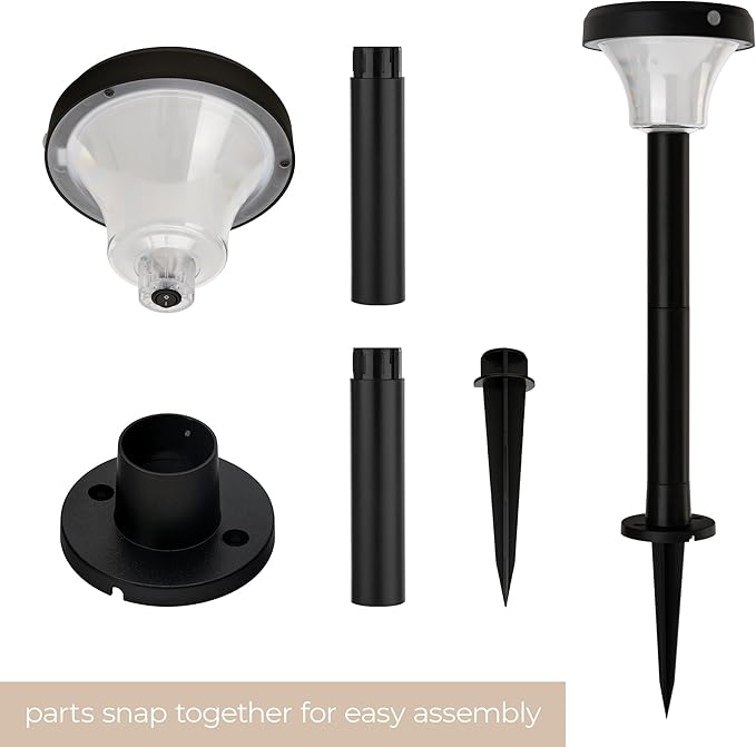 IntelliPath Solar Smart LED Landscape Path or Fence Post with Linkable IR Motion Sensor and Daylight Sensor 160 Lumens 8 Hours on Full Charge RGB Color Changing and Tunable White in Black (Pack of 2)