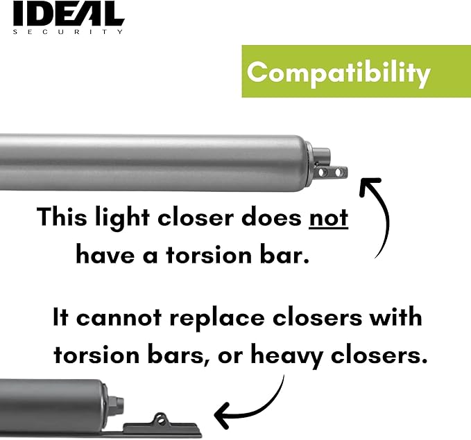 Ideal Security Screen Door Closer, 9”, Silver