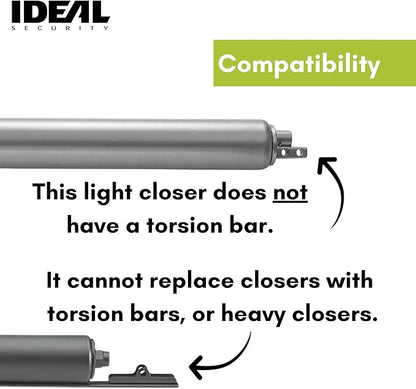 Ideal Security Screen Door Closer, 9”, Silver