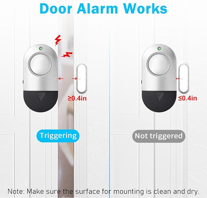 Door Window Alarm, 120DB Window Alarms for Home Security, Door Chime for Store Home