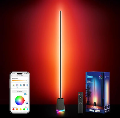 NEEWER NF06 RGB IC CW Smart Floor Lamp, 1500lm LED Standing Corner Light Compatible with Google and Alexa, APP/AI Design/Music Sync/16 Million Color Ambient Lighting, Living Room Bedroom Home Decor
