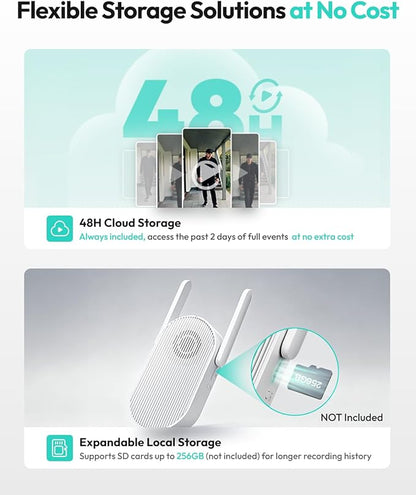 BOTSLAB 2K Doorbell Camera Wireless with Solar Panel, Nonstop Power Video Doorbell with Head-to-Toe View, No Monthly Fee, 2-Way Audio, Human Detection, 5200mAh Battery, 2.4Ghz WiFi