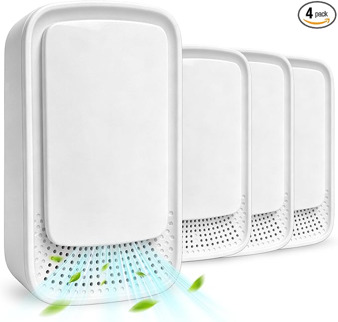 4PCS Plug In Air Purifier, Negative Ion Air Purifier, Quiet Operation Air Ionizers for Home, Office, Basement, Portable Air Freshener for Pets Odor, Smoke, Dust