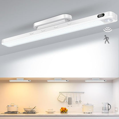 WILLED 5W Motion Sensor Led Light Bar, Eye-Care Rechargeable Closet Light with Battery Level Display, Makeup Lighting, Motion Sensor Light Indoor for Cabinet, Closet, Desk and Bathroom