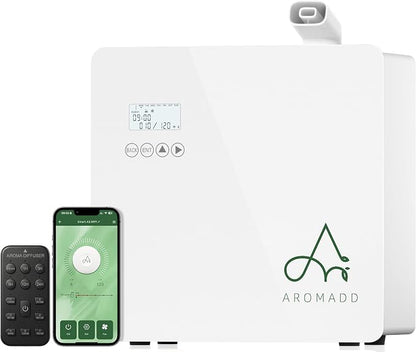 2026 Upgraded 3500 Sq.Ft HVAC Scent Diffuser for Home | Smart Whole House Waterless Diffuser with App & Remote Control, Hotel Collection Diffuser, Cold Air Tech, 600mL, White