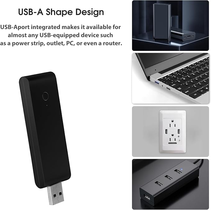 Smart Hub for Motorized Blinds Compatible with Alexa, Google Assistant, SmartThings, USB-Aport Integrated, Control up to 20 Motors, Wi-Fi 2.4GHz to Sub-1G 433MHZ, Black