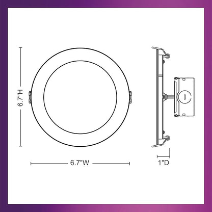 Philips LED 60W Slim 6-inch Canless Downlight 24-Pack Selectable White Mult-CCT 1000 Lumen (12.5W = 60W) Dimmable No Housing Required