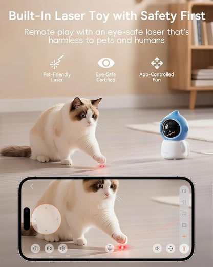 ZUMIMALL Pet Camera with Laser Toy, 2K WiFi Dog Cat Camera with Phone App