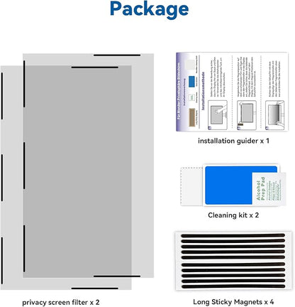 [2-Pack] Magnetic 27 Inch Computer Privacy Screen Protector for 16:9 Monitor, Removable 27in Private Filter for Anti Glare Block Blue Light, Screen Cover Shield Office Shade for Desktop TV Monitor