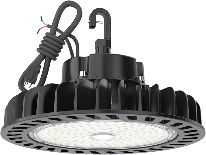 HYPERLITE UFO LED High Bay Light: 150W 21,750LM (145LM/W) 1-10V Dimmable High Bay Led Lights, UL Listed 4000K High Bay LED Lights for Shop Barn Garage, Alternative to 600W MH/HPS, 5-Year WNTY