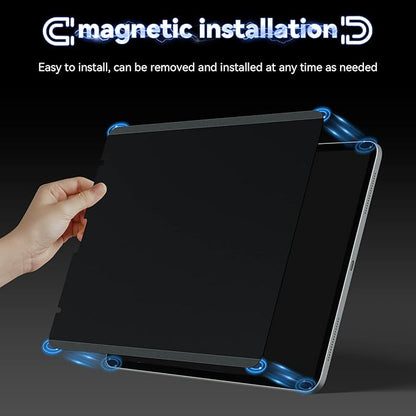 IPROKKO Magnetic Privacy Screen Protector Compatible with iPad Pro 12.9 Inch (6th/5th/4th/3rd Generation, 2022 2021 2020 2018), Removable Anti Blue Light Glare Spy Private Filter Black Security Cover