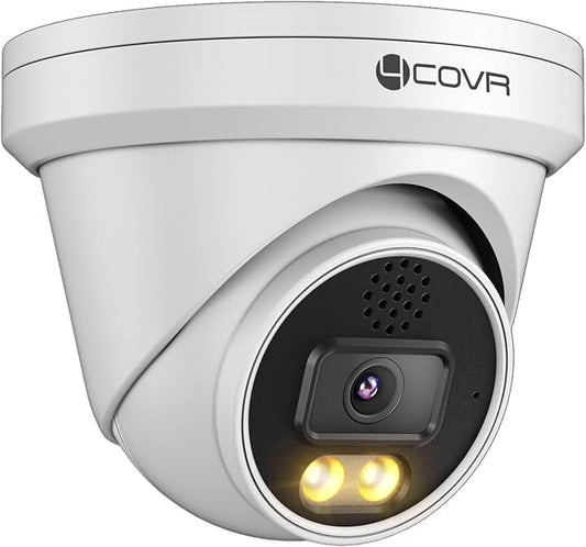 4COVR 5MP PoE Dome Camera with Dual Lights Full-Color Night Vision, Wired Surveillance IP Security Camera Outdoor, Smart AI Human/Vehicle Detection, Two-Way Talk, Up to 256GB microSD Card, LY97KA5MA