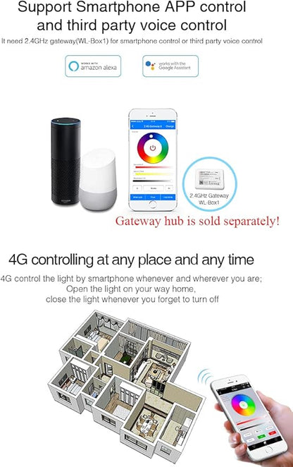 LGIDTECH FUT012 Miboxer 9W RGBWW Smart 2.4GHz RF LED Light Bulb E26,RGB+CCT Color Changing & Temperature Adjustable with Memory.Smartphone APP Control via WL-Box2 Gateway(Sold Separately)