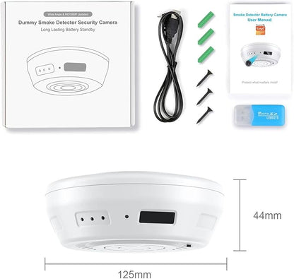 Hidden Camera Smoke Detector Wireless WiFi - Nanny Cams with Cell Phone App - 180 Days Battery Power, Night Vision, Motion Detection, Sideways Lens for Indoor Security, No Audio