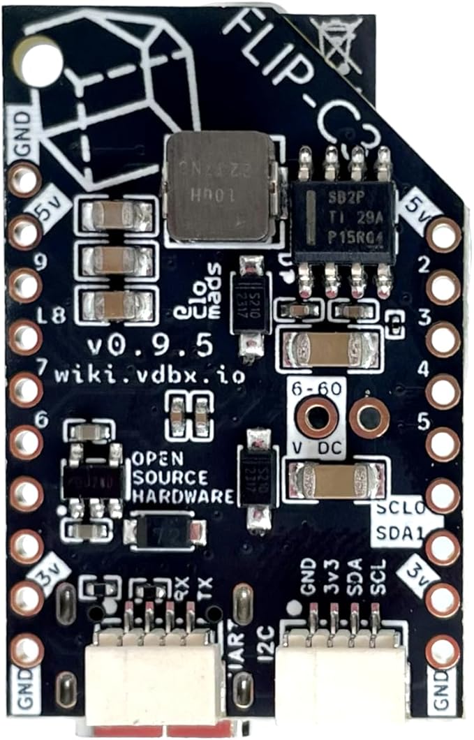 FLIP_C3 ESP32 with 60v DC Buck 5V 2A 10W ESPHome TASMOTA WLED Compatible - for Home Assistant - WS2812b 12 24 48 Off Grid Solar Battery Lithium