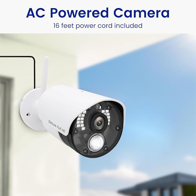 CasaCam GuardianCam Deluxe | 2 1080p Cameras and one 7" Touchscreen Monitor | Wireless Camera System | AC Powered, Two-Way Audio, Free APP, 32GB SD Card and Battery Installed, Model VS5802