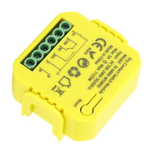 Zunate WiFi Relay Switch Module with Dry Contacts for Smart Home Appliances, Supports Voice Control, App Timing, Schedule Scenes and 2.4GHz WiFi Connectivity