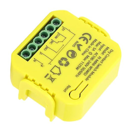 Zunate WiFi Relay Switch Module with Dry Contacts for Smart Home Appliances, Supports Voice Control, App Timing, Schedule Scenes and 2.4GHz WiFi Connectivity