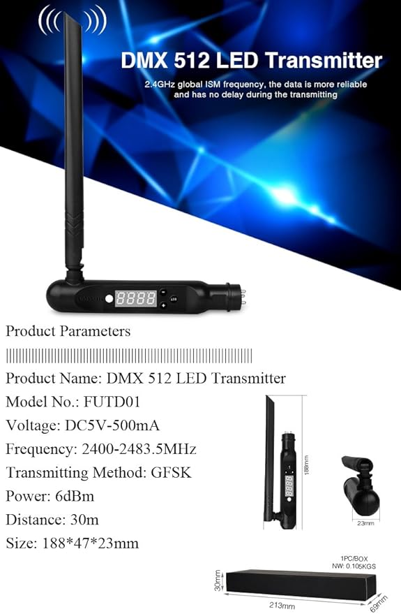 LGIDTECH Mi.Light DMX512 LED Transmitter,Only Work With DMX512 Console,Not Work With Computer Software and Oscilloscope