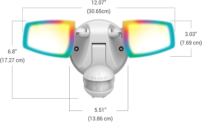 HALO ESF Motion Smart WiFi Color Changing LED Security Floodlight, Connected by WiZ Pro, White - ESF2ARGBWMW-WIZ