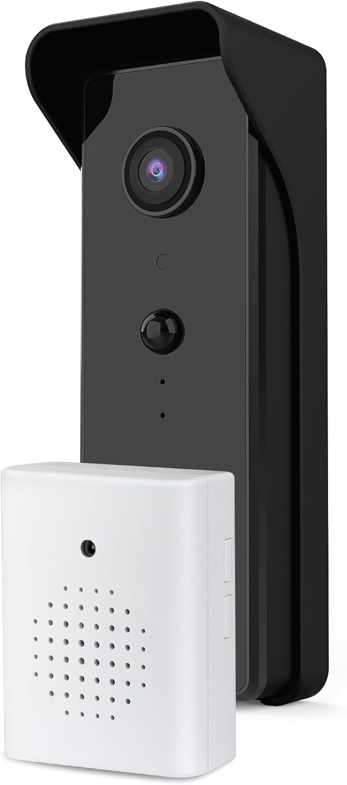 Feit Electric Smart Video Doorbell Camera, 2.4GHz Wi-Fi, No Hub, Two-Way Audio, Advance Motion Detection, 16ft. Night Vision, 2K HD Video, Micro SD Card Storage, Chime Included, Battery Powered Design