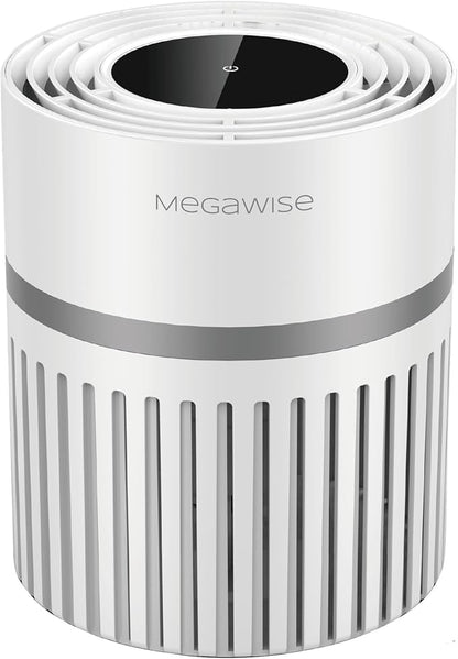 MEGAWISE EPI810 Air Purifier for Small Rooms | Captures Dust, Smoke, Pet Hair | Ideal for Home, Office, Bedroom (White)
