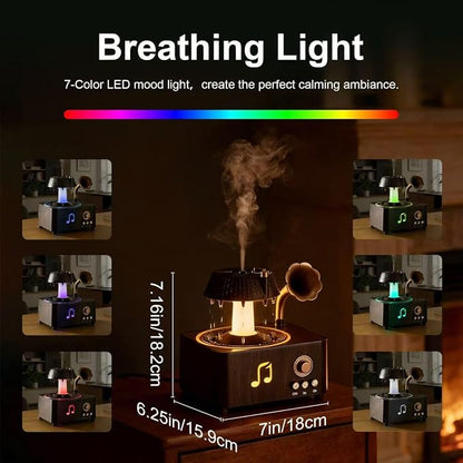 Morbou Raindrop Aroma Diffuser Room Humidifier with White Noise, 7-Color Air Mist Essential Oil Diffuser Sleep Sounds Aroma Rain Drop, with Remote Control (Brown)