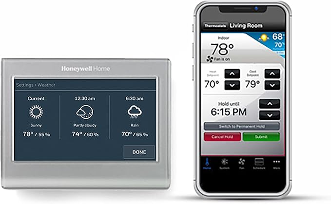 Honeywell Home RTH9585WF1004 Wi-Fi Smart Color Thermostat,7 Day Programmable,Touch Screen,Energy Star,Alexa Ready,Gray,(Pack of 2)
