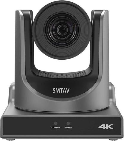 SMTAV 20X Optics Zoom 4KP60UHD NDI PTZ Camera, Support AI Auto Tracking and POE with Network IP Live Streaming, Simultaneous NDMi 3G-SDI and USB2.0 Video Output, for Conferences, Church, Teaching