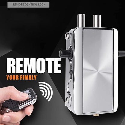 Electronic Deadbolt Door Lock, High Quality Anti-Theft Remote Deadbolt Door Lock Zinc Alloy Remote Lock for Door with 4 Remote Control for Home Office - Remotes Unlocking