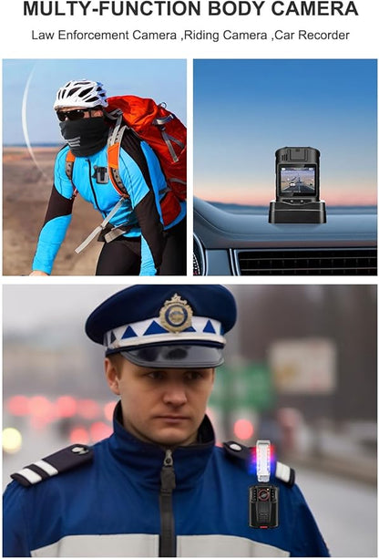 AeroTek Mini 4K Body Camera with Audio and Video Recording, GPS Bodycam with Ultra Infrared Night Vision and Fast Charging for Police, Law Enforcement and Delivery (256 GB Card)