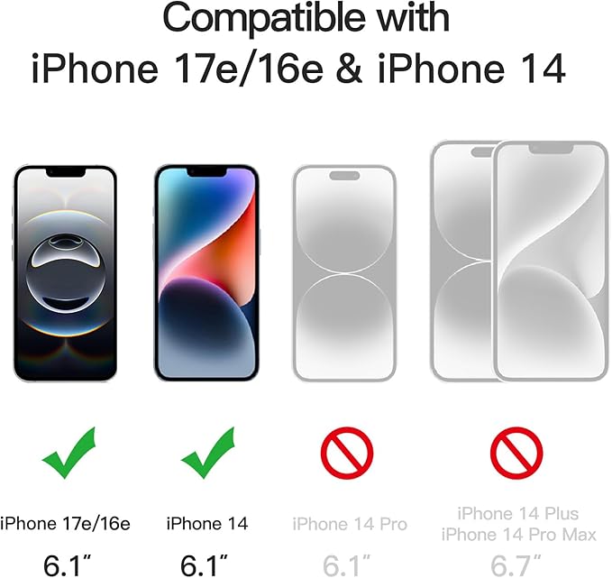 JETech Privacy Full Coverage Screen Protector for iPhone 17e (2026) / iPhone 16e / iPhone 14, Anti-Spy Tempered Glass Film, Edge to Edge Protection Case-Friendly, 6.1-Inch Display, 2-Pack