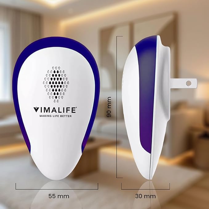VIMALIFE 2026 Ultrasonic Pest Repeller Plug-In, Electronic Mosquito Repellent for Indoor Use, Roach, Ant, Spider & Rodent Control, Silent 3W Energy-Saving Electronic Home, Office, Gym Protection