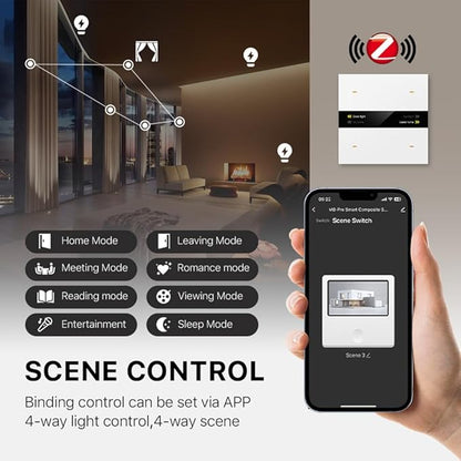 Tuya Zigbee Smart Scene Switch Lighting Smart Control Scene Control Switch Panel Smart Socket Smart Switch 485 86 Box A