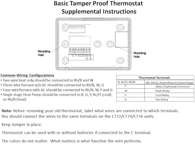 ControlTemp CT400 Advanced Tamper Proof Thermostat, 5.5''Wx3.75''Hx1''D