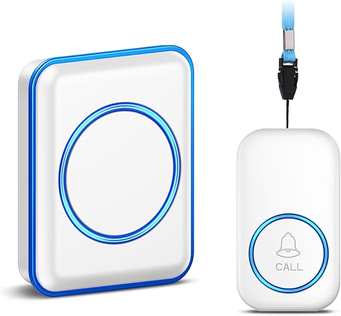 Caregiver Pager, FullHouse Wireless Call Button 1000+ Feet, SOS Alert Nurse Calling Elderly Fall Help System for Patient/Disabled Monitoring at Home, IP55 Waterproof