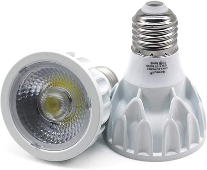 PAR20 LED Bulb 12W Dimmable 6000K Daylight White, COB Spotlight 24° Beam Angle, 1200LM 100W Equivalent, E26 Base for Recessed Lighting, Track Lights, Flood Lamps, (2-Pack)