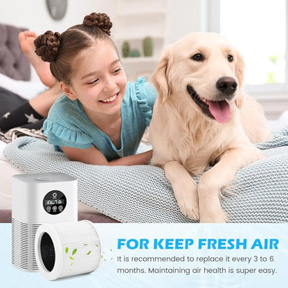 A1 Replacement Filter, 2PCS 3-in-1 H13 True HEPA Air Cleaner Filters Compatible with VEWIOR Air Purifier, HQKJ-80,HQKJ-50,HQSC-50,KOIOS HQKJ-50, AP01W